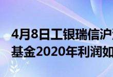 4月8日工银瑞信沪深300ETF基金怎么样（该基金2020年利润如何）