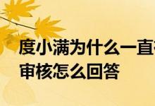 度小满为什么一直在审核中 度小满借款人工审核怎么回答