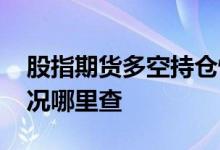 股指期货多空持仓情况 股指期货多空持仓情况哪里查
