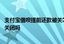 支付宝借呗提前还款被关怎么打开 支付宝借呗提前还款会被关闭吗