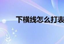 下横线怎么打表格（下横线怎么打）
