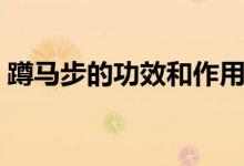 蹲马步的功效和作用（蹲马步的功效和作用）