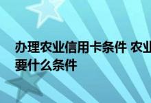 办理农业信用卡条件 农业银信用卡怎么才能申请金卡呢 需要什么条件