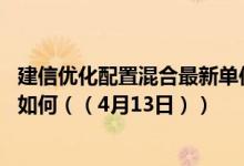 建信优化配置混合最新单位净值为1.4196元同公司基金表现如何（（4月13日））