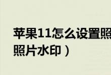 苹果11怎么设置照片比例（苹果11怎么设置照片水印）