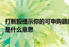 打新股提示你的可申购额度不足啥意思 新股可申购额度不足是什么意思
