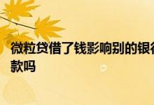 微粒贷借了钱影响别的银行贷款吗 微粒贷借了会影响银行贷款吗