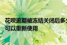 花呗逾期被冻结关闭后多久能用 花呗逾期被冻结了怎么样才可以重新使用