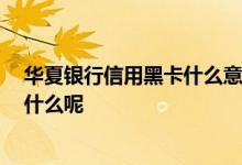 华夏银行信用黑卡什么意思 华夏银行黑卡怎么办理 条件是什么呢