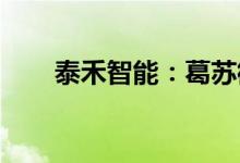 泰禾智能：葛苏徽拟减持不超1.48%