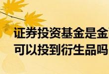 证券投资基金是金融衍生品吗 证券投资基金可以投到衍生品吗