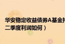 华安稳定收益债券A基金持仓了哪些债券（该基金2021年第二季度利润如何）