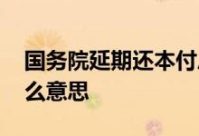 国务院延期还本付息政策 延期还本付息是什么意思