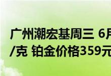 广州潮宏基周三 6月22日黄金价格报价512元/克 铂金价格359元/克