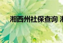 湘西州社保查询 湘西州个人社保卡查询