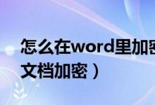 怎么在word里加密（怎样给电脑上的word文档加密）
