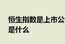 恒生指数是上市公司吗 恒生指数的国企股票是什么 
