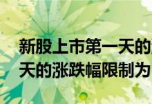 新股上市第一天的涨跌幅限制 新股上市第一天的涨跌幅限制为