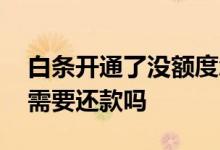 白条开通了没额度怎么办 激活白条额度没用需要还款吗