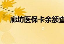 廊坊医保卡余额查询 廊坊医疗保险查询