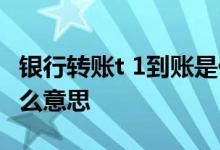 银行转账t 1到账是什么意思 银行t 1到账是什么意思