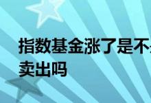 指数基金涨了是不是要卖了 指数基金过节要卖出吗