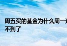周五买的基金为什么周一还看不到 上周五买的基金怎么还查不到了
