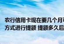 农行信用卡现在要几个月可以提额 农行信用卡可以通过哪些方式进行提额 提额多久后会有结果