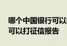 哪个中国银行可以打征信报告 中国银行可不可以打征信报告