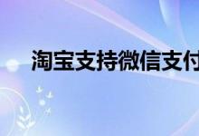 淘宝支持微信支付 微信不能支付淘宝吗