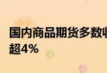 国内商品期货多数收跌沪镍、尿素主力合约跌超4%