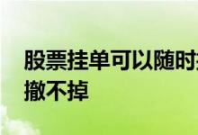 股票挂单可以随时撤单吗 早上挂单股票怎么撤不掉
