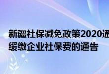 新疆社保减免政策2020通知 2022新疆特困行业阶段性实施缓缴企业社保费的通告 
