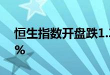 恒生指数开盘跌1.35%恒生科技指数跌2.05%