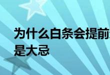 为什么白条会提前还款 为什么白条提前还款是大忌