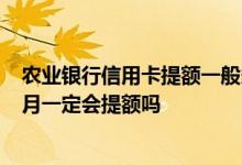 农业银行信用卡提额一般多久再提 农业银行信用卡用卡6个月一定会提额吗