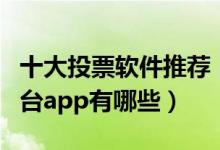 十大投票软件推荐（投票软件哪个好用投票平台app有哪些）