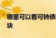 哪里可以看可转债板块 哪里可以看可转债板块