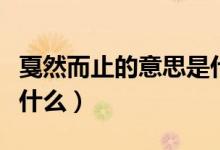 戛然而止的意思是什么（戛然而止的意思是指什么）