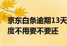 京东白条逾期13天还了还能用吗 京东白条额度不用要不要还
