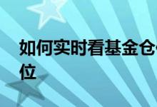 如何实时看基金仓位变化 新基金何时能看仓位