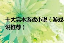 十大完本游戏小说（游戏小说排行榜完结版热门的游戏类小说推荐）