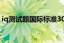 iq测试题国际标准30道（iq测试题国际题型）