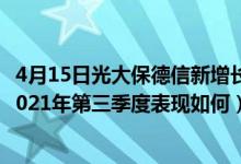 4月15日光大保德信新增长混合近三月以来涨了多少（基金2021年第三季度表现如何）
