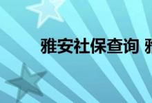 雅安社保查询 雅安个人社保卡查询