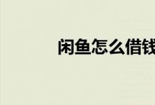 闲鱼怎么借钱 闲鱼可以借钱吗