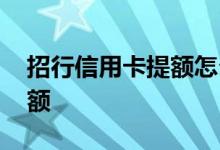 招行信用卡提额怎么申请 招行信用卡怎么提额