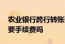 农业银行跨行转账要手续费吗 银行跨行转账要手续费吗