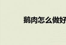 鹅肉怎么做好吃（鹅肉怎么做）