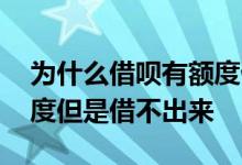 为什么借呗有额度借不出来 为什么借呗有额度但是借不出来
